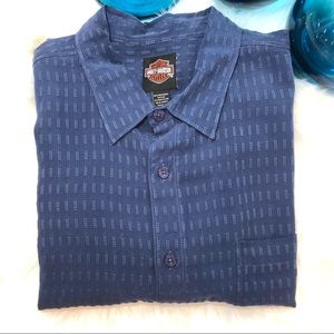 Harley Davidson Blue Dress Shirt